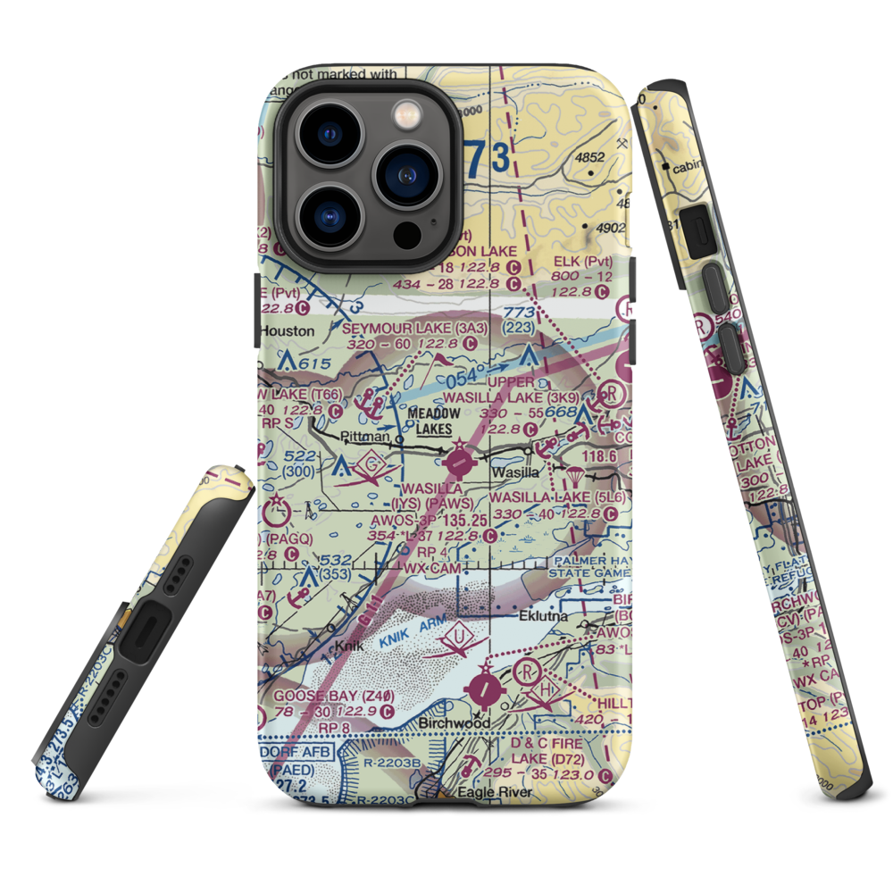 Jolly Field (AK79) VFR Sectional  Tough iPhone Case iPhone 13 Pro Max model shown