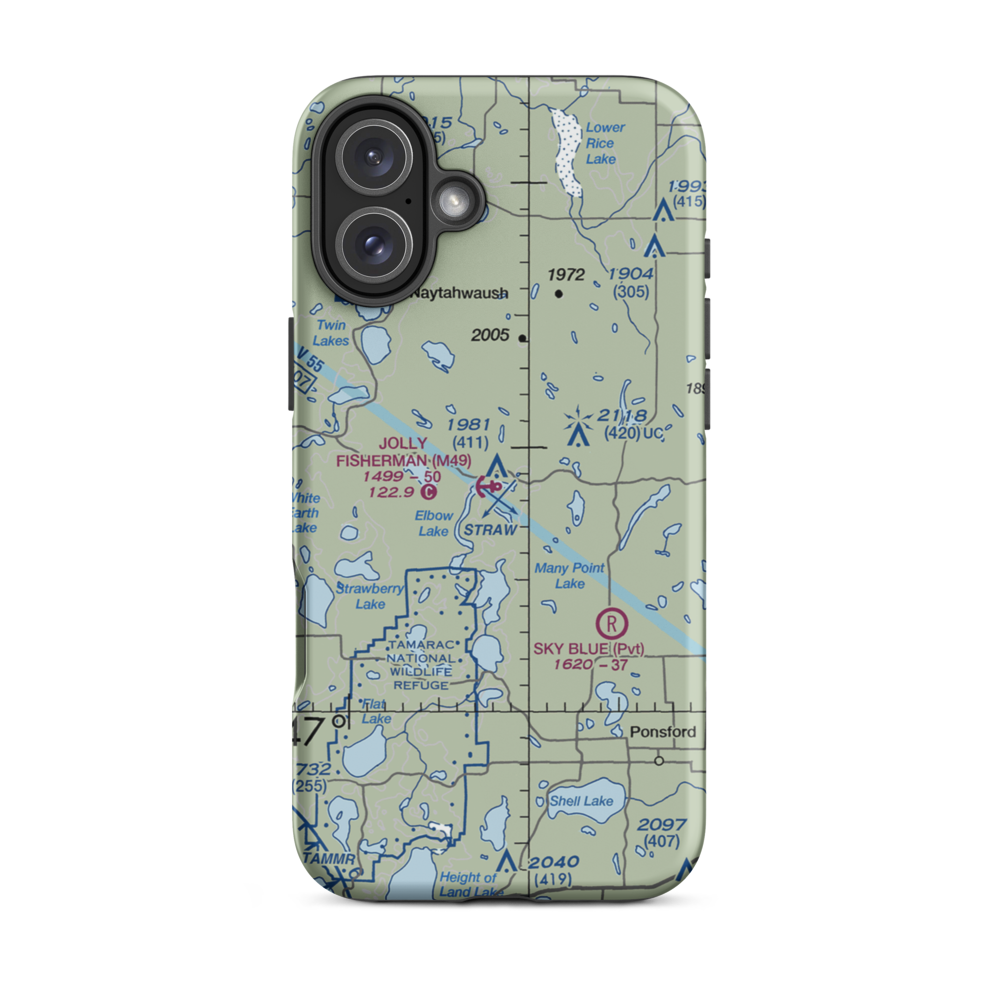 Jolly Fisherman Seaplane Base (M49) VFR Sectional  Tough iPhone Case iPhone 16 Plus model shown
