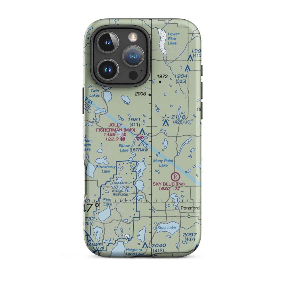 Jolly Fisherman Seaplane Base (M49) VFR Sectional  Tough iPhone Case iPhone 16 Pro Max model shown