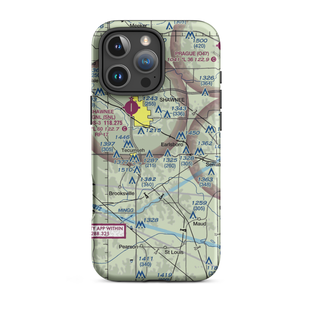 Jones Air Park (36OK) VFR Sectional  Tough iPhone Case iPhone 16 Pro Max model shown