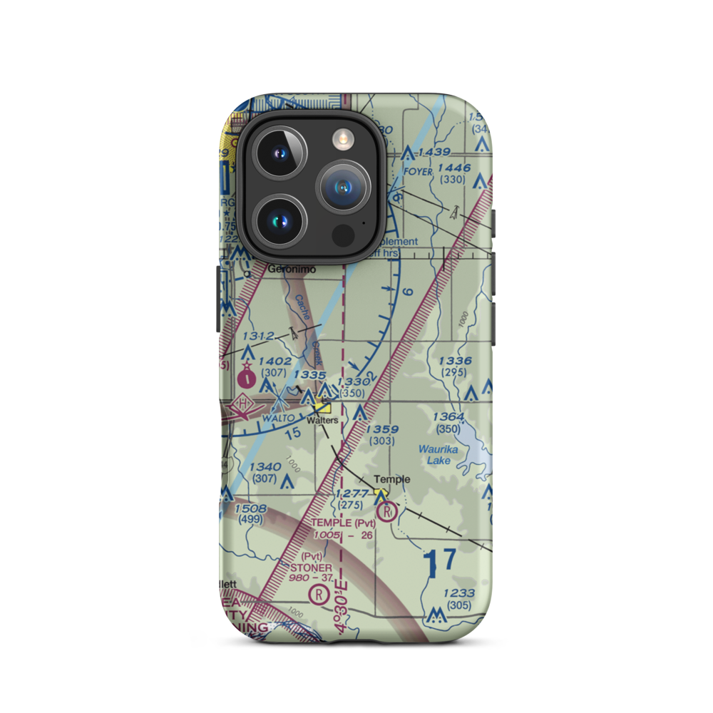 Jones Farm Field (OK12) VFR Sectional  Tough iPhone Case iPhone 16 Pro model shown