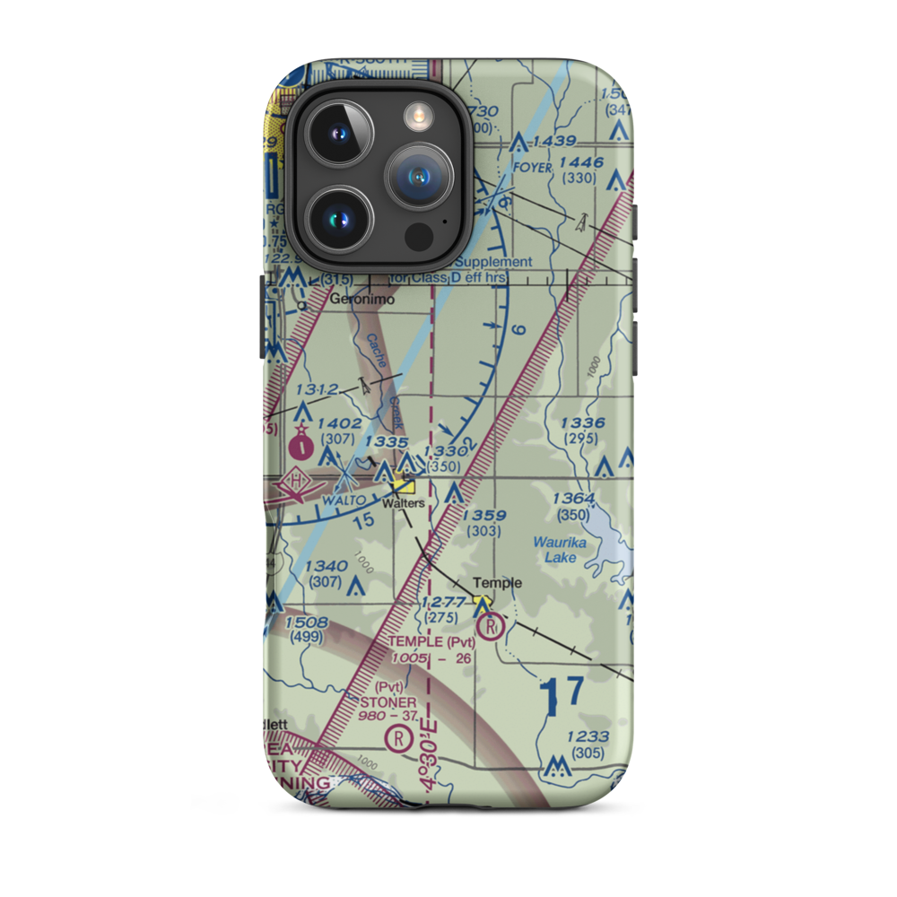 Jones Farm Field (OK12) VFR Sectional  Tough iPhone Case iPhone 16 Pro Max model shown