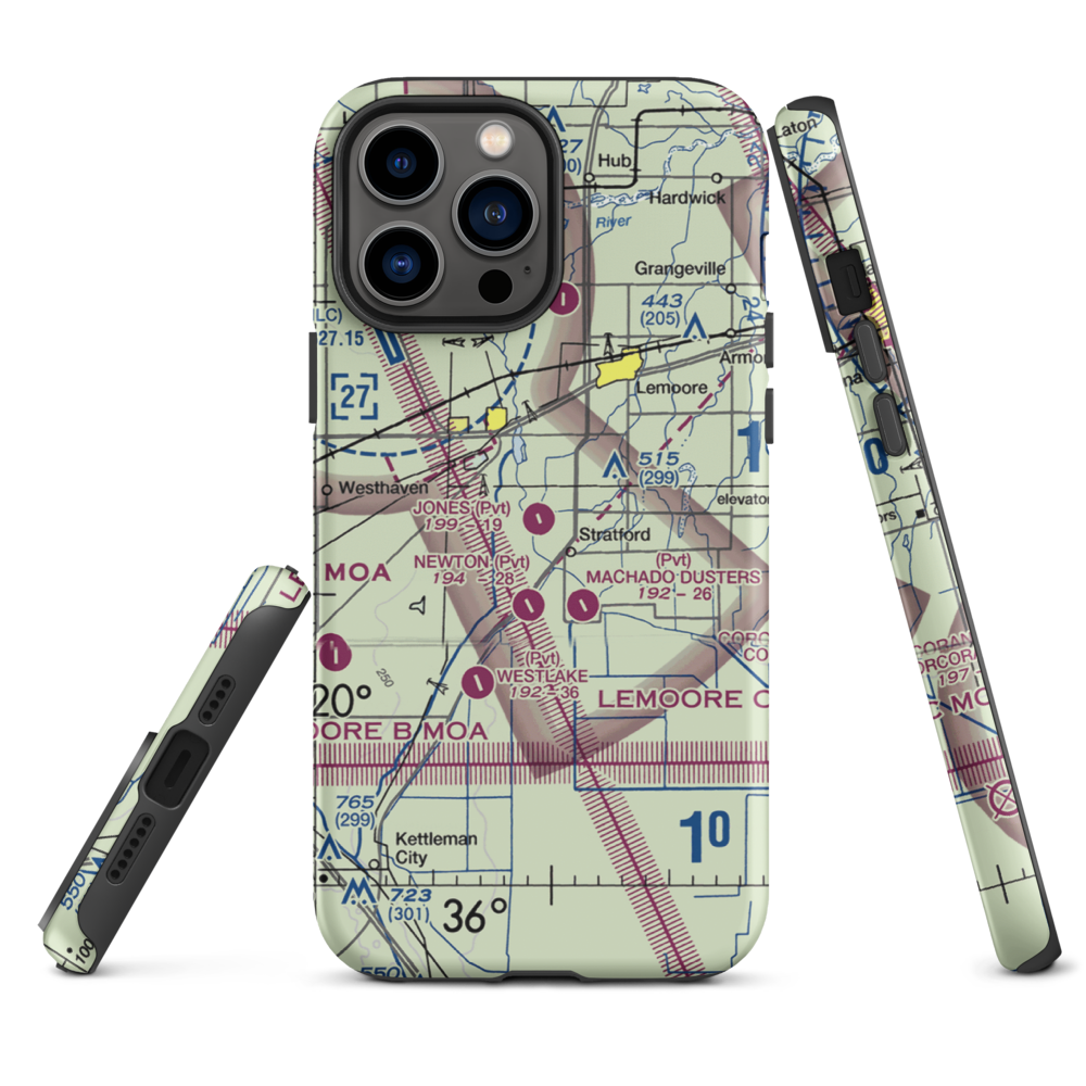 Jones Farms Airport (CA49) VFR Sectional  Tough iPhone Case iPhone 13 Pro Max model shown