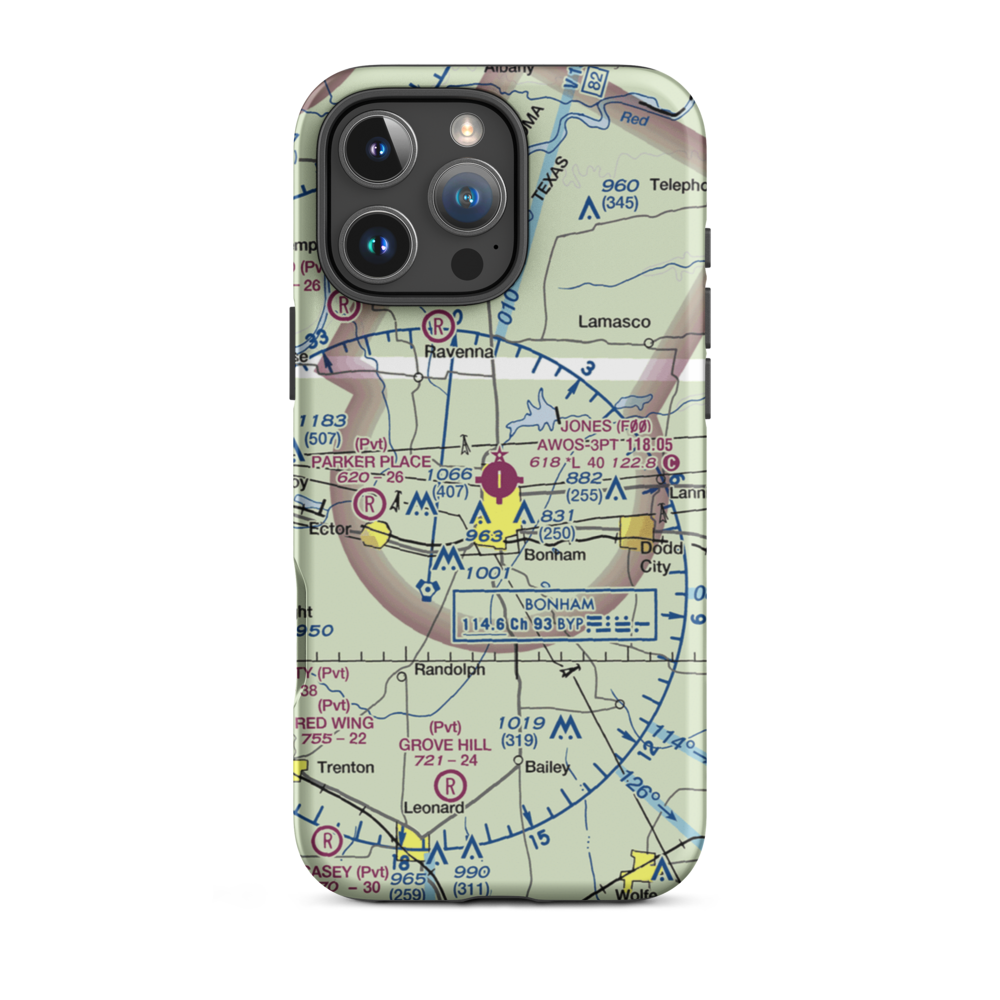 Jones Field (F00) VFR Sectional  Tough iPhone Case iPhone 16 Pro Max model shown