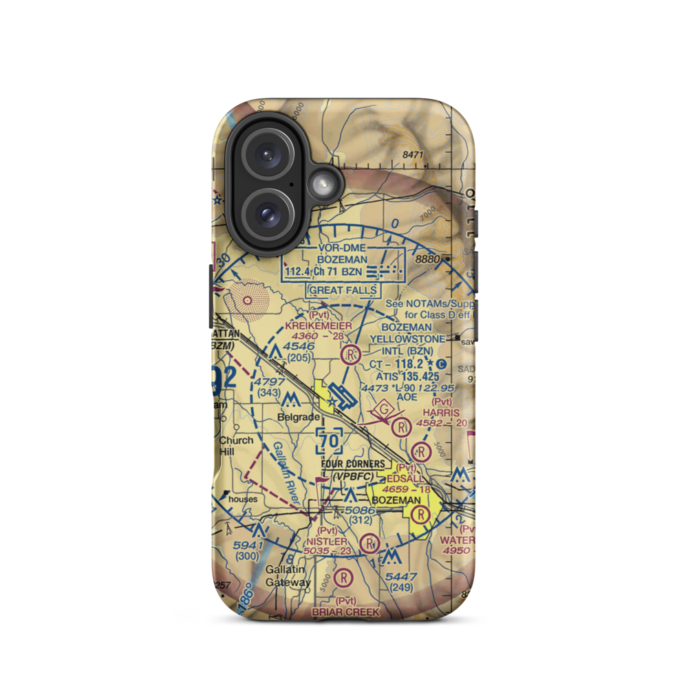 Jones Landing (05MT) VFR Sectional  Tough iPhone Case iPhone 16 model shown
