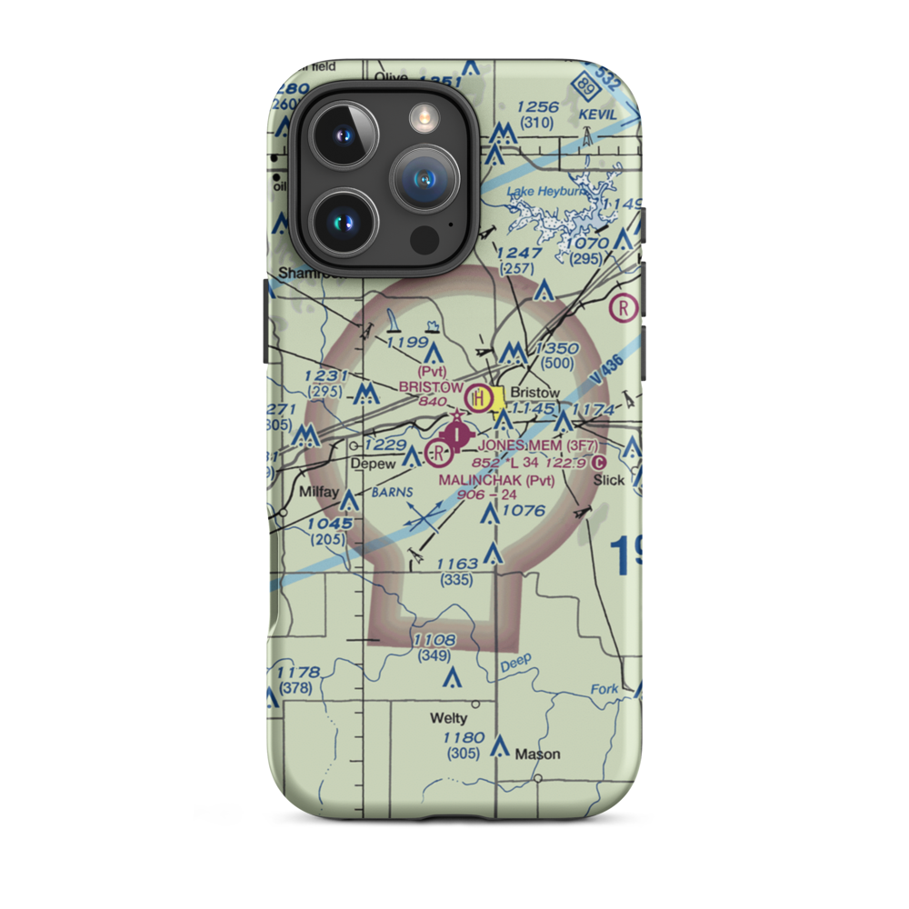 Jones Memorial Airport (3F7) VFR Sectional  Tough iPhone Case iPhone 16 Pro Max model shown