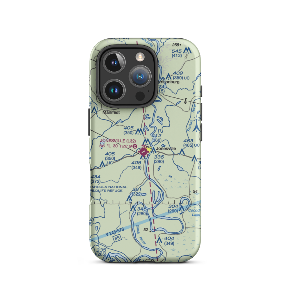 Jonesville Airport (L32) VFR Sectional  Tough iPhone Case iPhone 16 Pro model shown