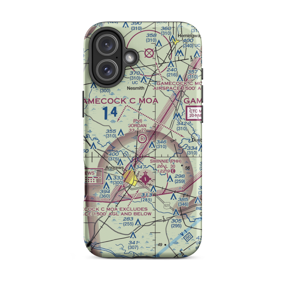 Jordan Airport (SC57) VFR Sectional  Tough iPhone Case iPhone 16 Plus model shown