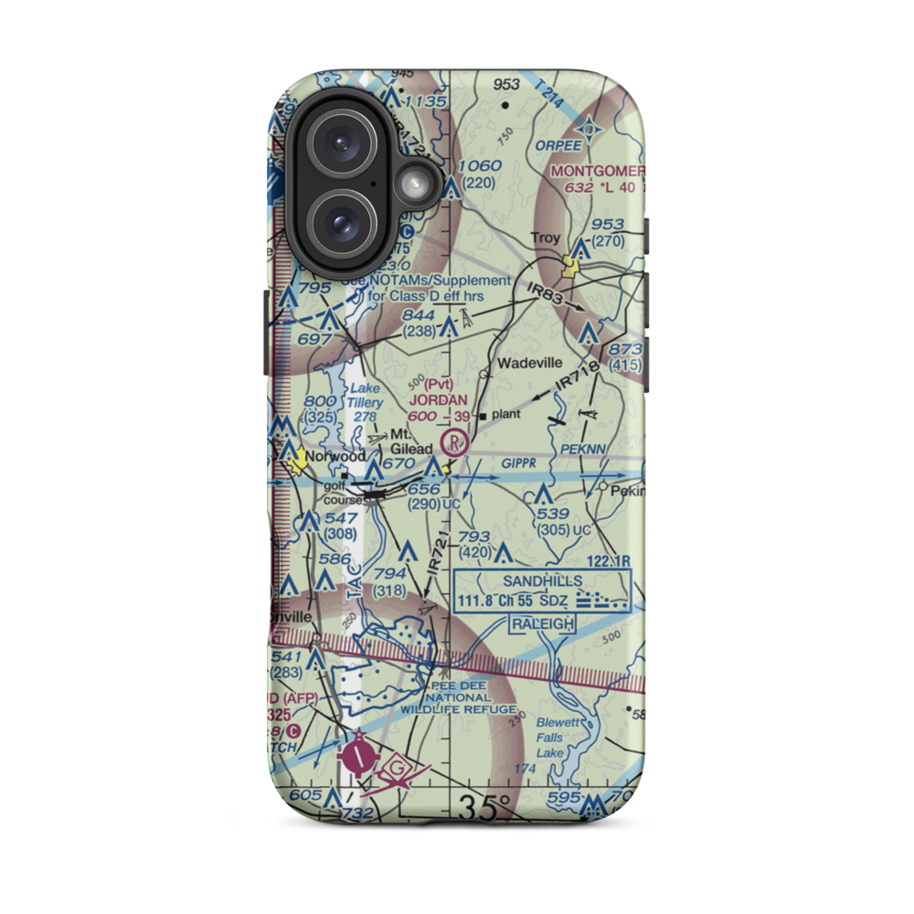 Jordan Field (NR02) VFR Sectional  Tough iPhone Case iPhone 16 Plus model shown