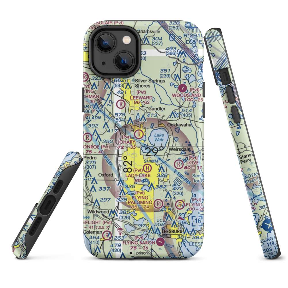 Jordan Seaplane Base (FD79) VFR Sectional  Tough iPhone Case iPhone 14 Plus model shown