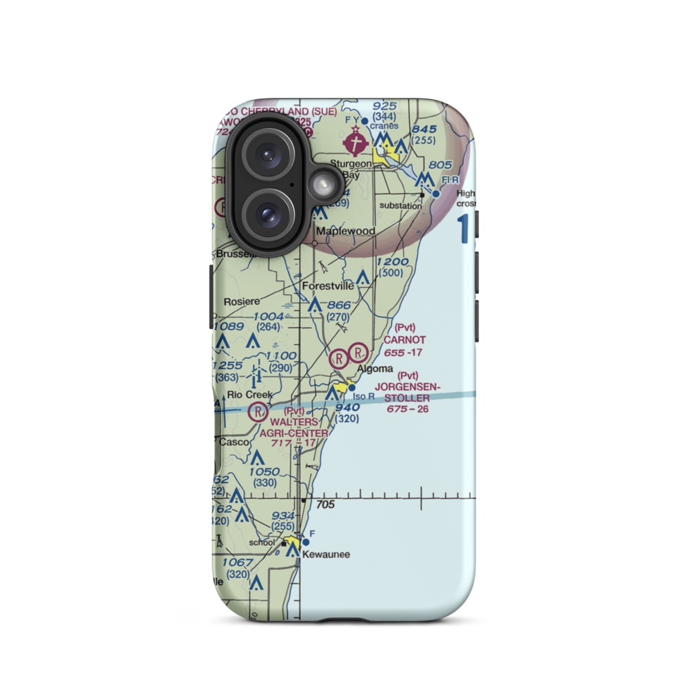 Jorgensen - Stoller Airport (1WI8) VFR Sectional  Tough iPhone Case iPhone 16 model shown