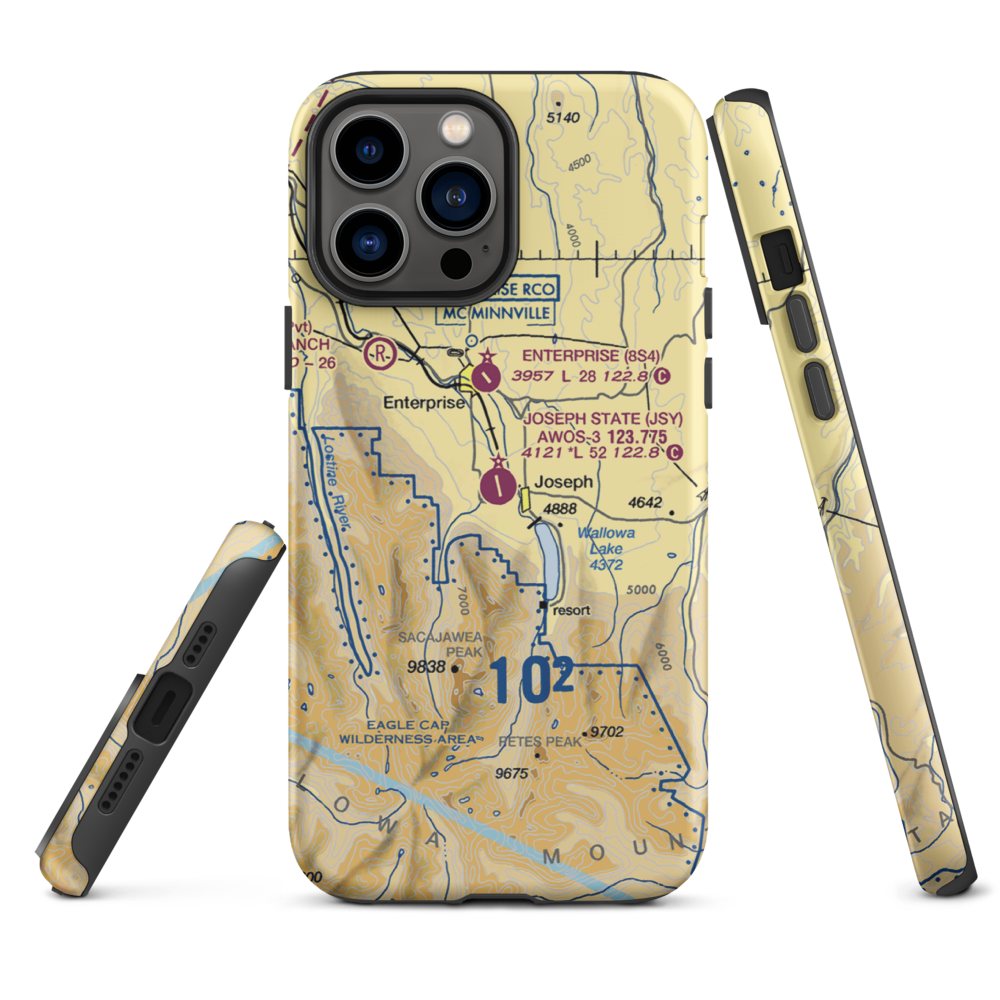 Joseph State Airport (JSY) VFR Sectional  Tough iPhone Case iPhone 13 Pro Max model shown