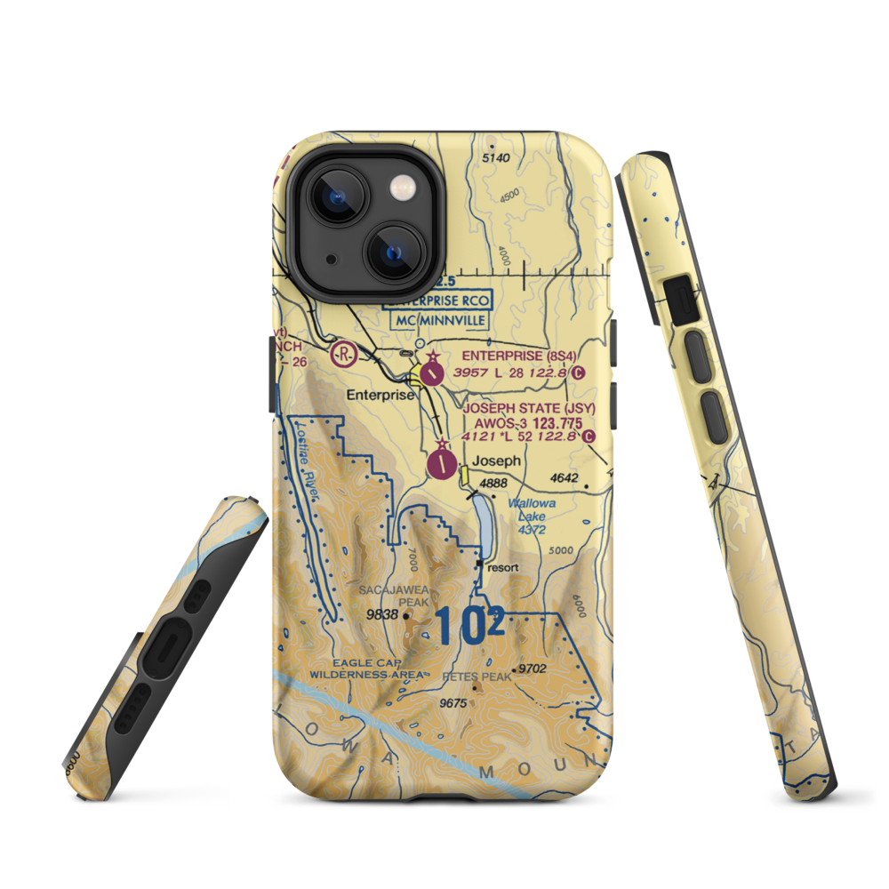 Joseph State Airport (JSY) VFR Sectional  Tough iPhone Case iPhone 14 model shown