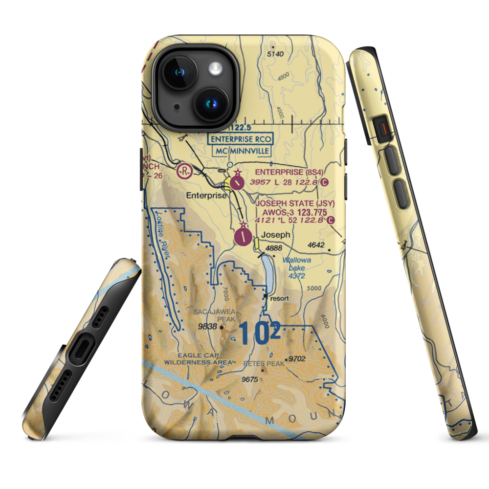 Joseph State Airport (JSY) VFR Sectional  Tough iPhone Case iPhone 15 Plus model shown