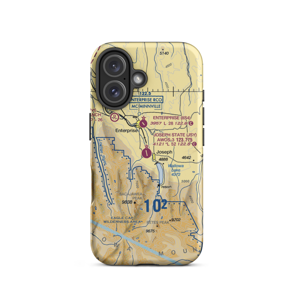 Joseph State Airport (JSY) VFR Sectional  Tough iPhone Case iPhone 16 model shown
