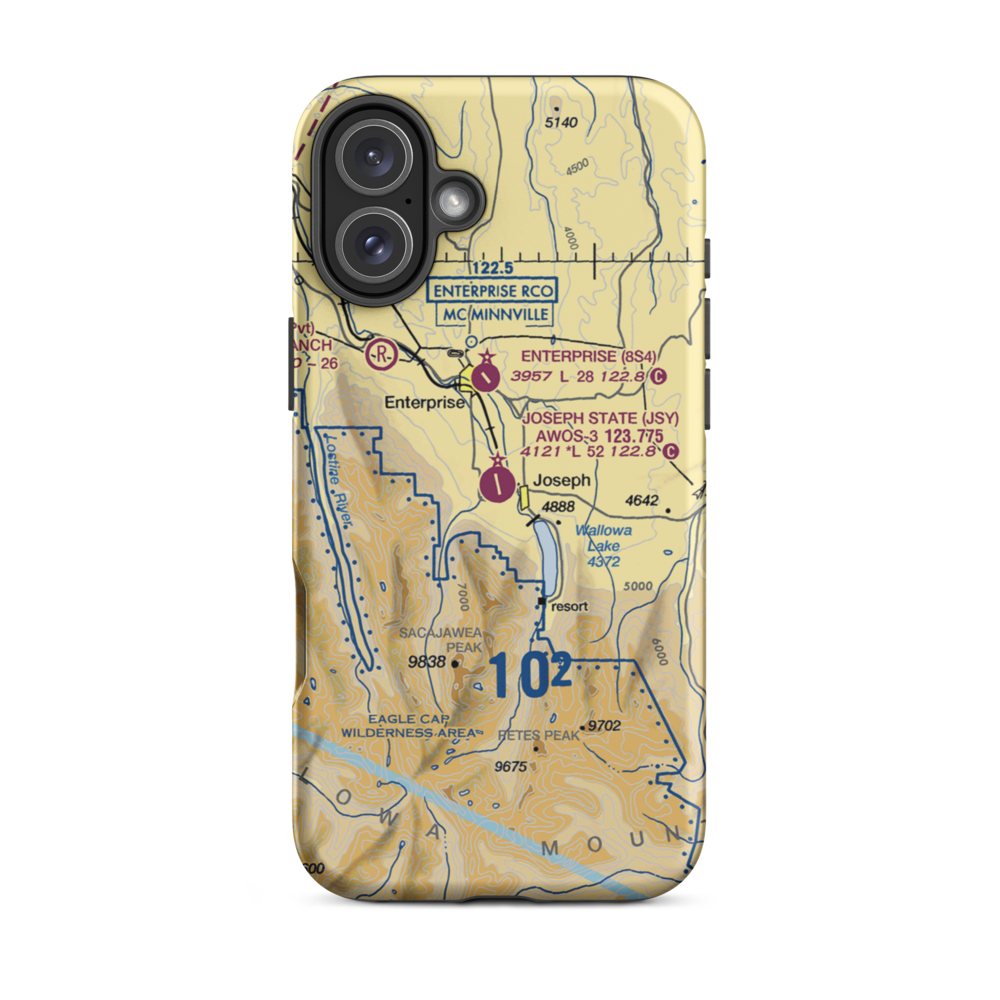Joseph State Airport (JSY) VFR Sectional  Tough iPhone Case iPhone 16 Plus model shown