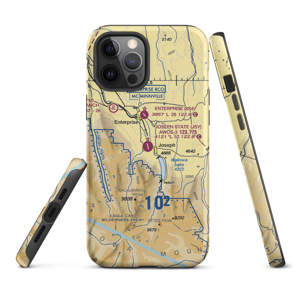 Joseph State Airport (JSY) VFR Sectional  Tough iPhone Case iPhone 12 Pro Max model shown