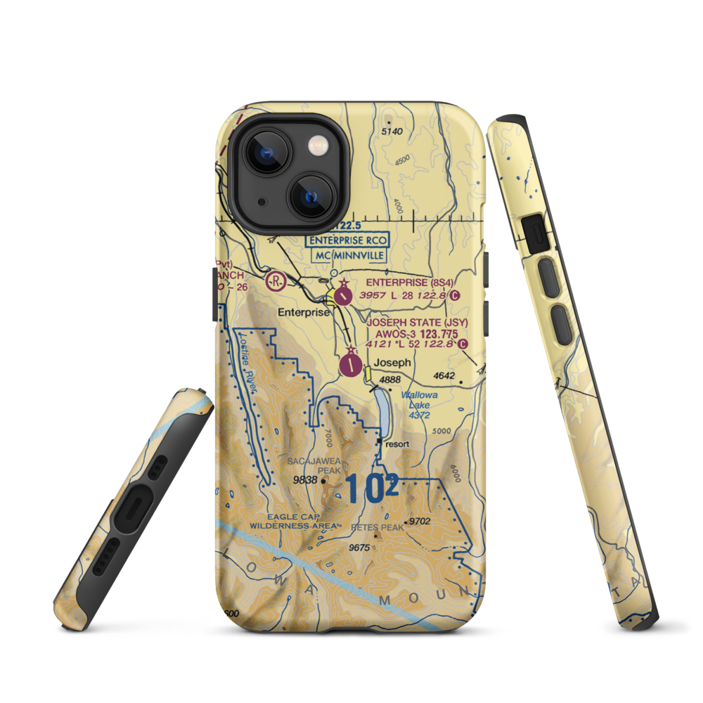 Joseph State Airport (JSY) VFR Sectional  Tough iPhone Case iPhone 13 model shown