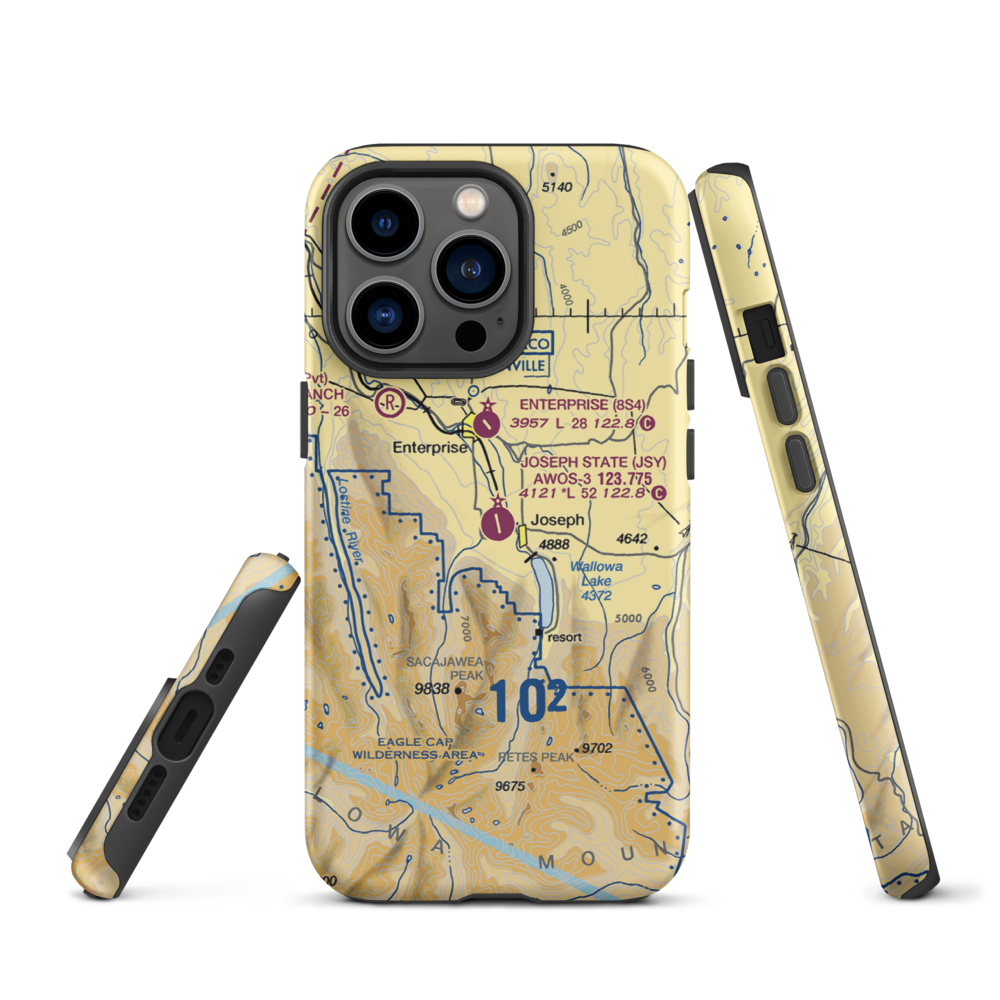 Joseph State Airport (JSY) VFR Sectional  Tough iPhone Case iPhone 13 Pro model shown