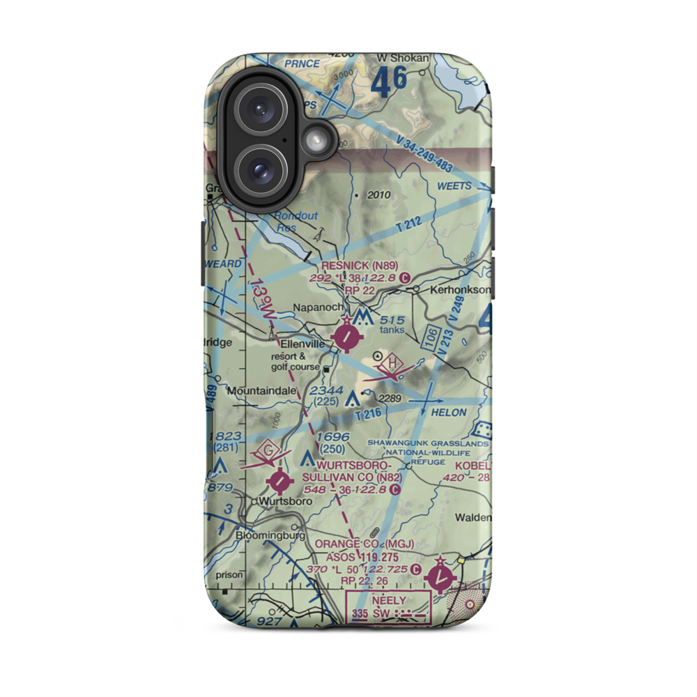 Joseph Y Resnick Airport (N89) VFR Sectional  Tough iPhone Case iPhone 16 Plus model shown