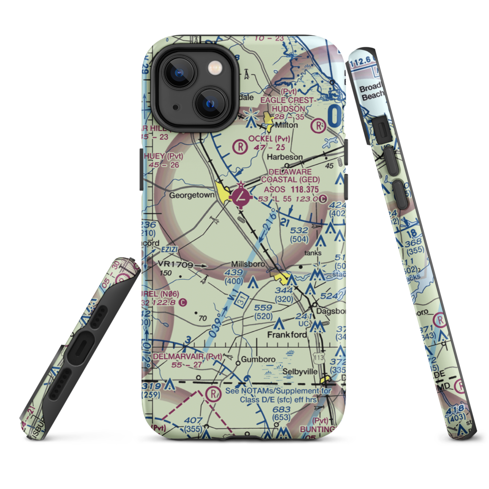 Josephs Airport (DE49) VFR Sectional  Tough iPhone Case iPhone 14 Plus model shown