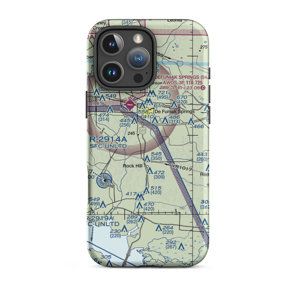 Joy Farms Airport (0FD9) VFR Sectional  Tough iPhone Case iPhone 16 Pro Max model shown