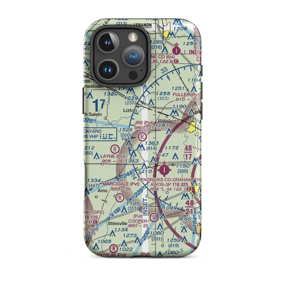 Jr's Airport (11IN) VFR Sectional  Tough iPhone Case iPhone 16 Pro Max model shown