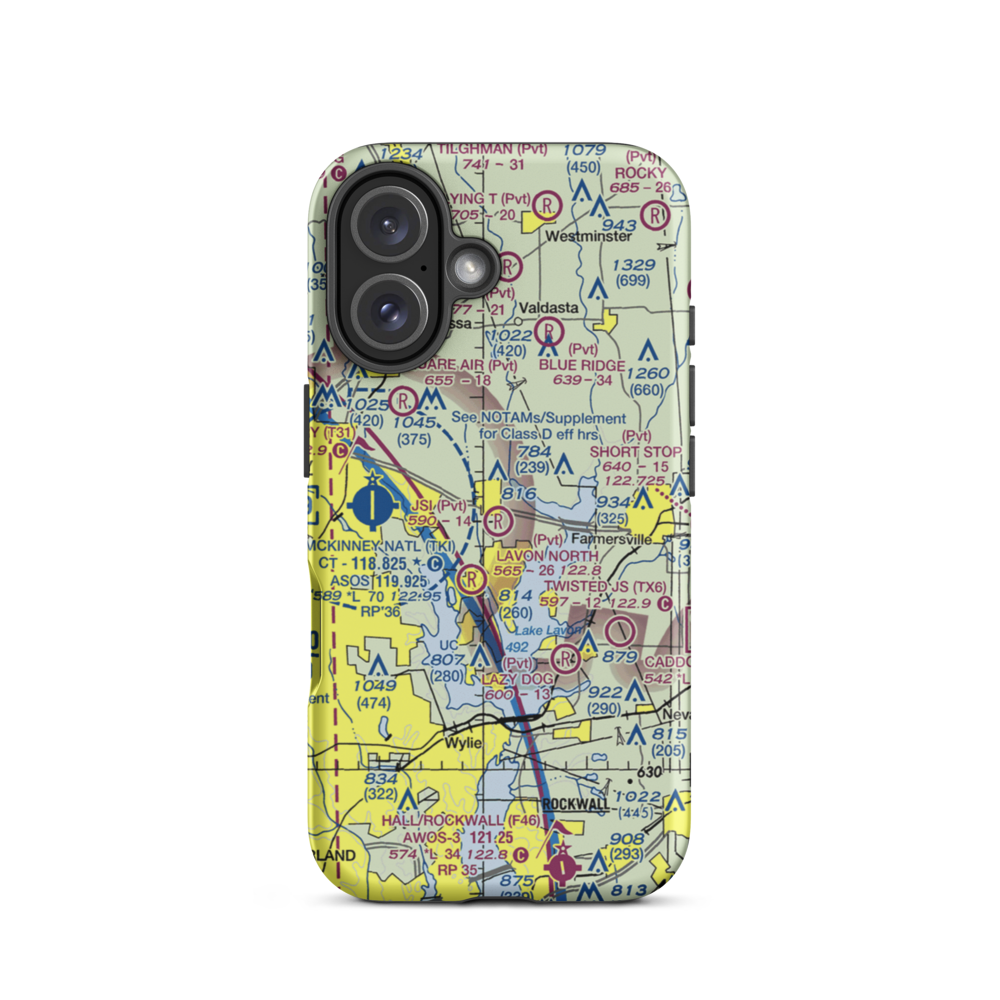 Jsi Airport (34TA) VFR Sectional  Tough iPhone Case iPhone 16 model shown