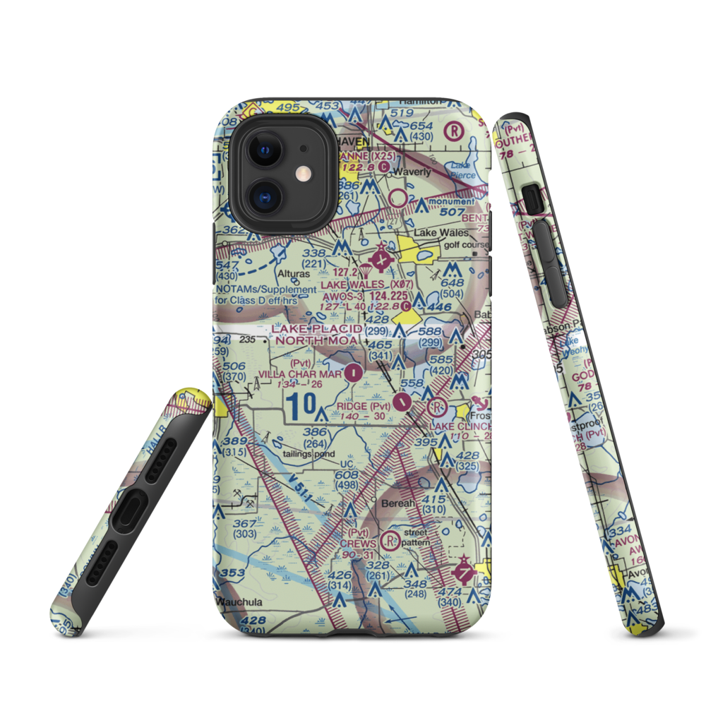 Jubilee Acres Airport (FD10) VFR Sectional  Tough iPhone Case iPhone 11 model shown