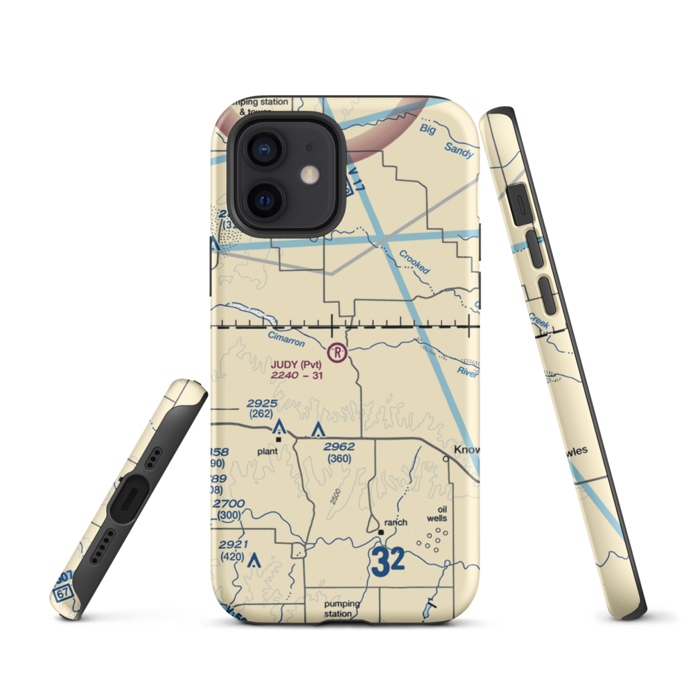 Judy Ranch Airport (OK39) VFR Sectional  Tough iPhone Case iPhone 12 model shown