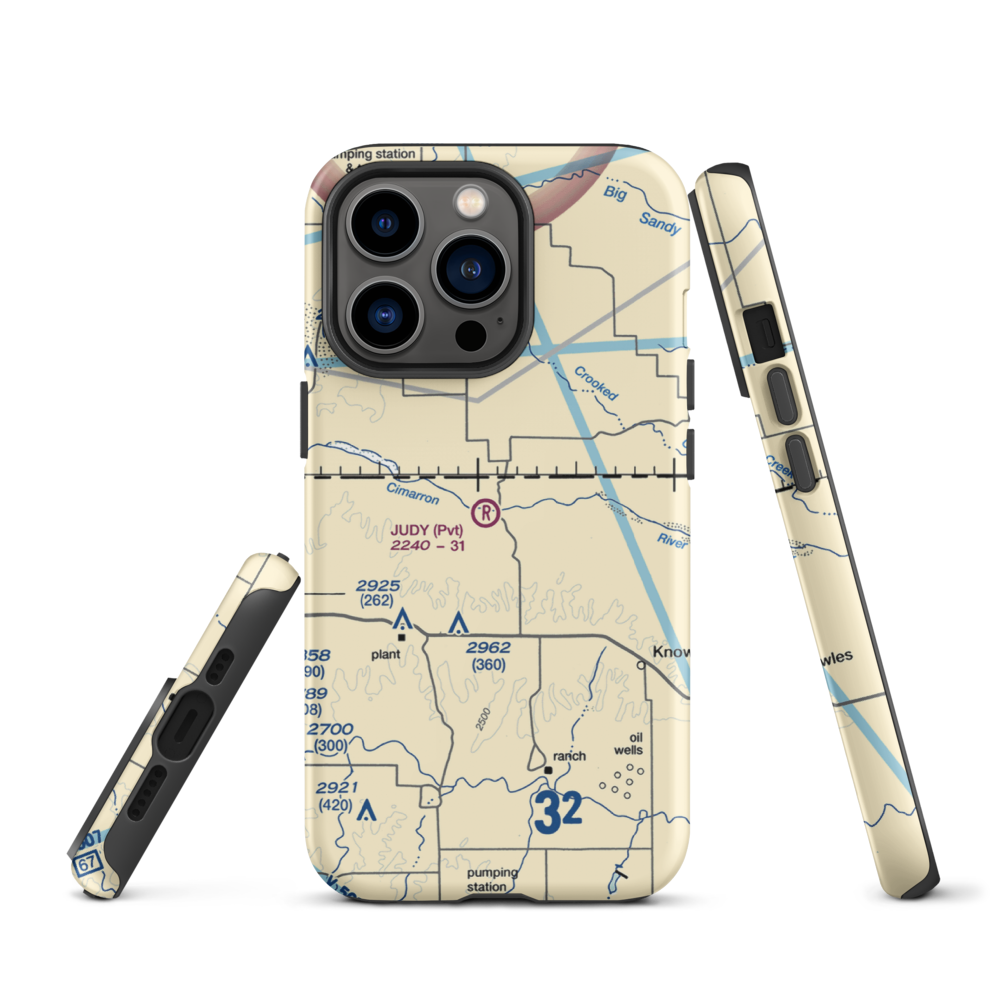 Judy Ranch Airport (OK39) VFR Sectional  Tough iPhone Case iPhone 13 Pro model shown