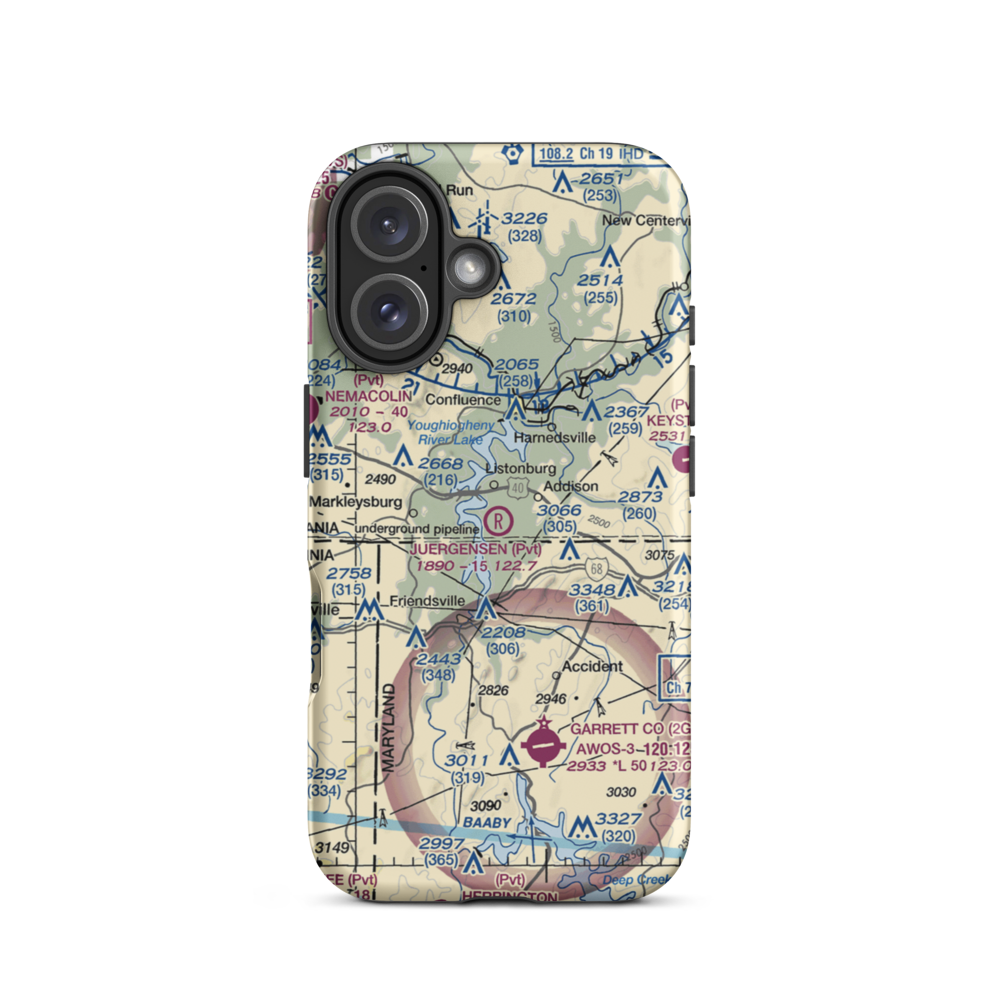Juergensen Airpark and Maritime Facility Airport (PS27) VFR Sectional  Tough iPhone Case iPhone 16 model shown