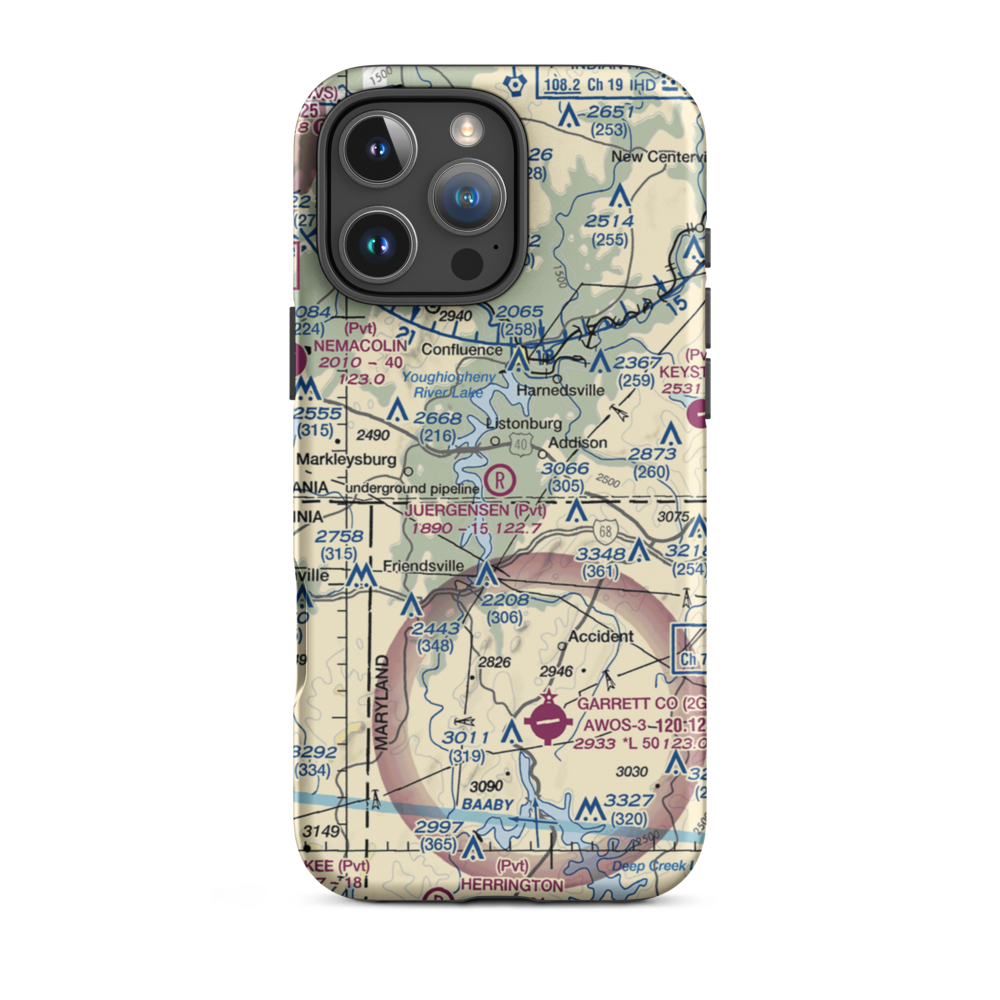 Juergensen Airpark and Maritime Facility Airport (PS27) VFR Sectional  Tough iPhone Case iPhone 16 Pro Max model shown