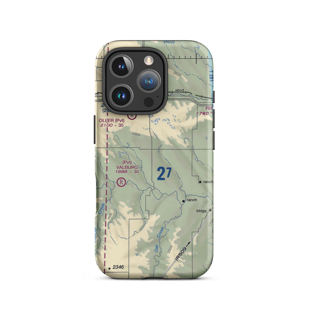 Juhnke Airport (0SD8) VFR Sectional  Tough iPhone Case iPhone 16 Pro model shown
