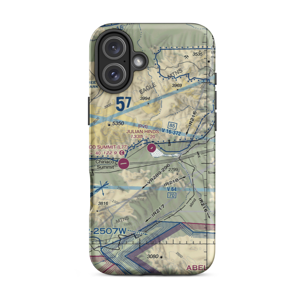 Julian Hinds Pump Plant Airstrip (73CL) VFR Sectional  Tough iPhone Case iPhone 16 Plus model shown