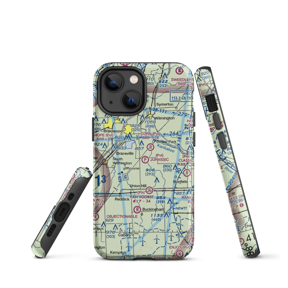 Jurassic Landings Ultralightport (II31) VFR Sectional  Tough iPhone Case iPhone 13 mini model shown