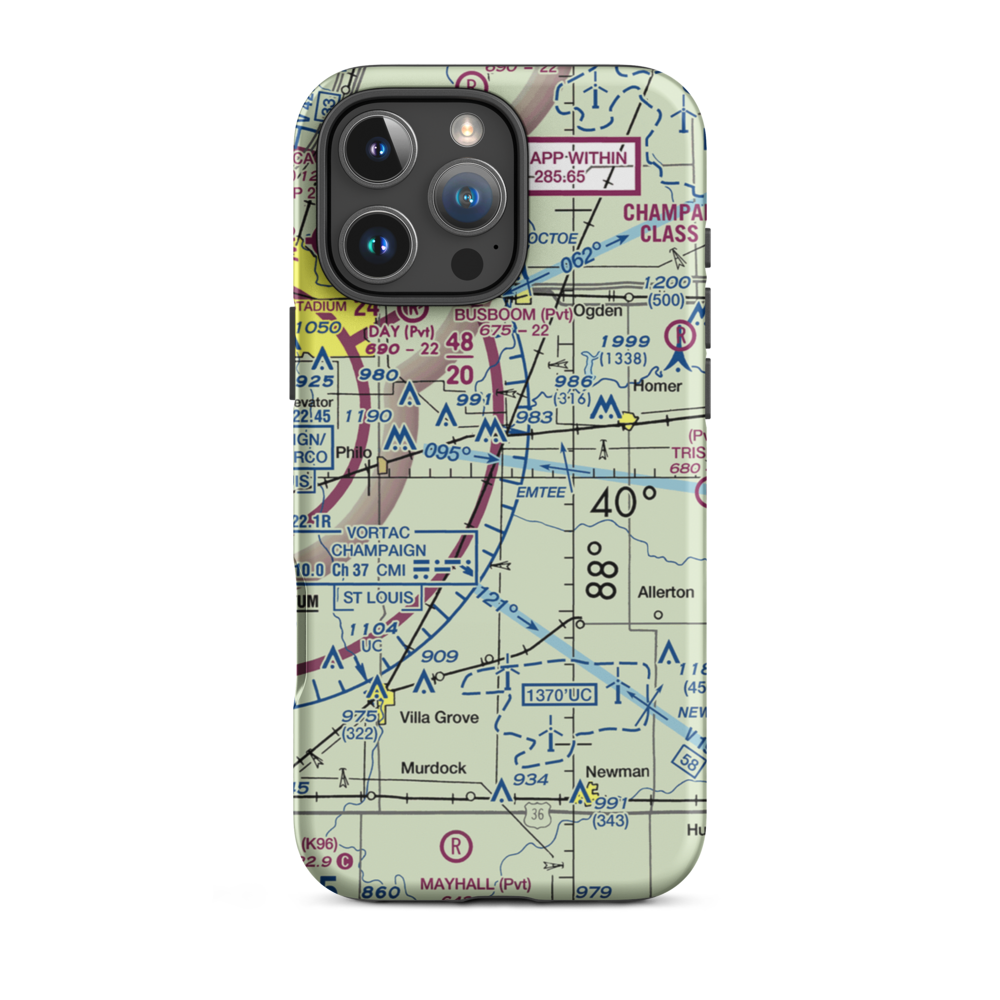 Justus Airport (2LL5) VFR Sectional  Tough iPhone Case iPhone 16 Pro Max model shown