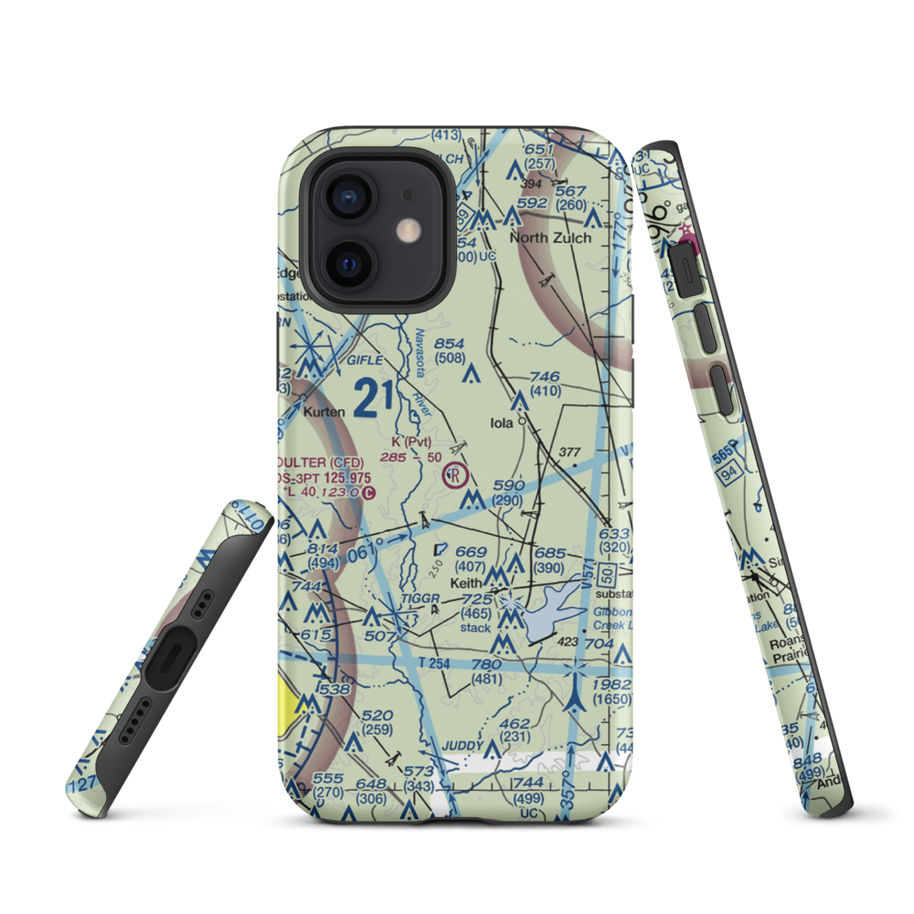 K Ranch Airport (3TE0) VFR Sectional  Tough iPhone Case iPhone 12 model shown