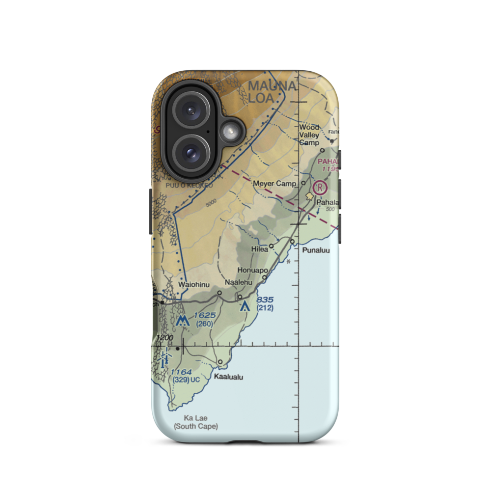 Kaalaiki Airstrip (HI25) VFR Sectional  Tough iPhone Case iPhone 16 model shown