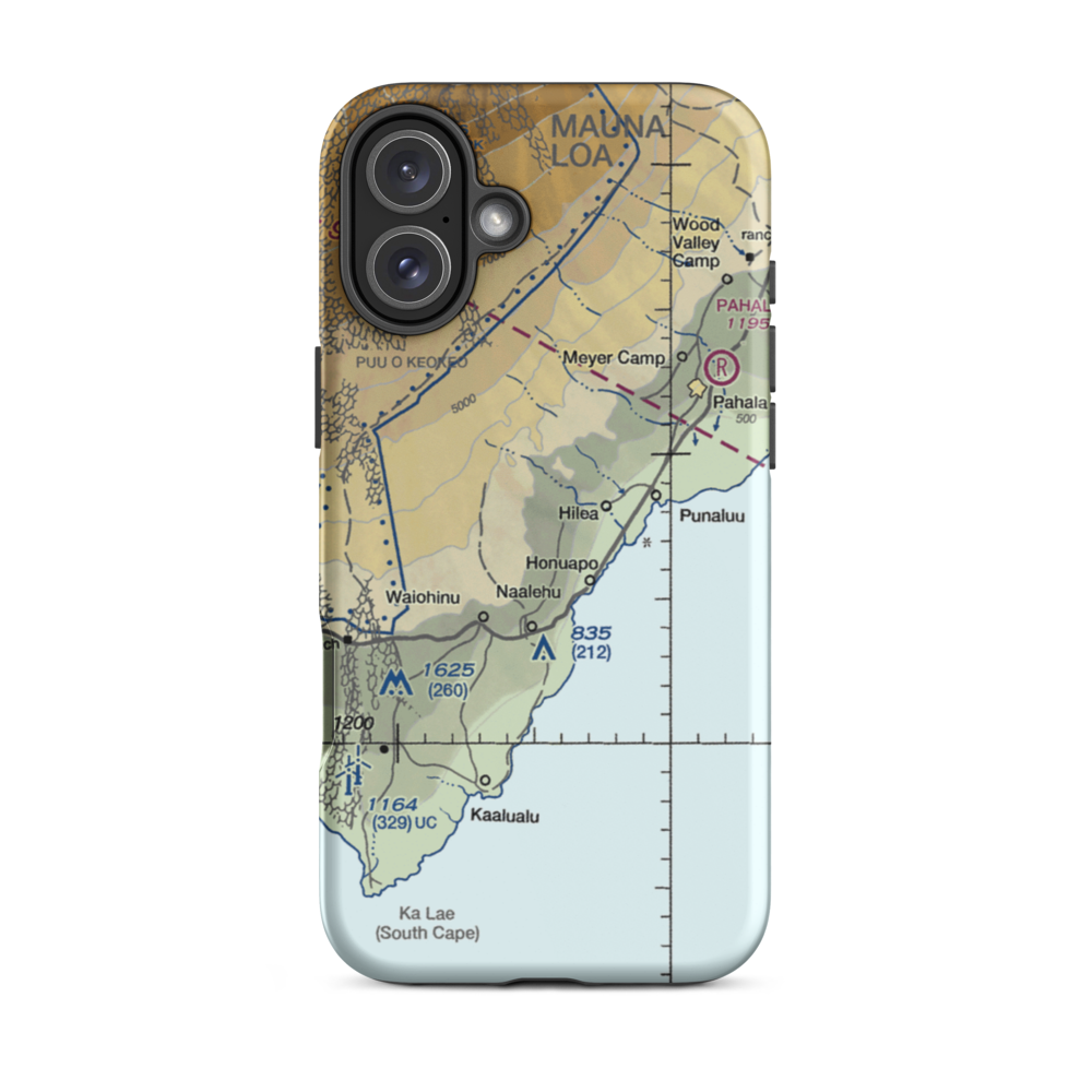 Kaalaiki Airstrip (HI25) VFR Sectional  Tough iPhone Case iPhone 16 Plus model shown