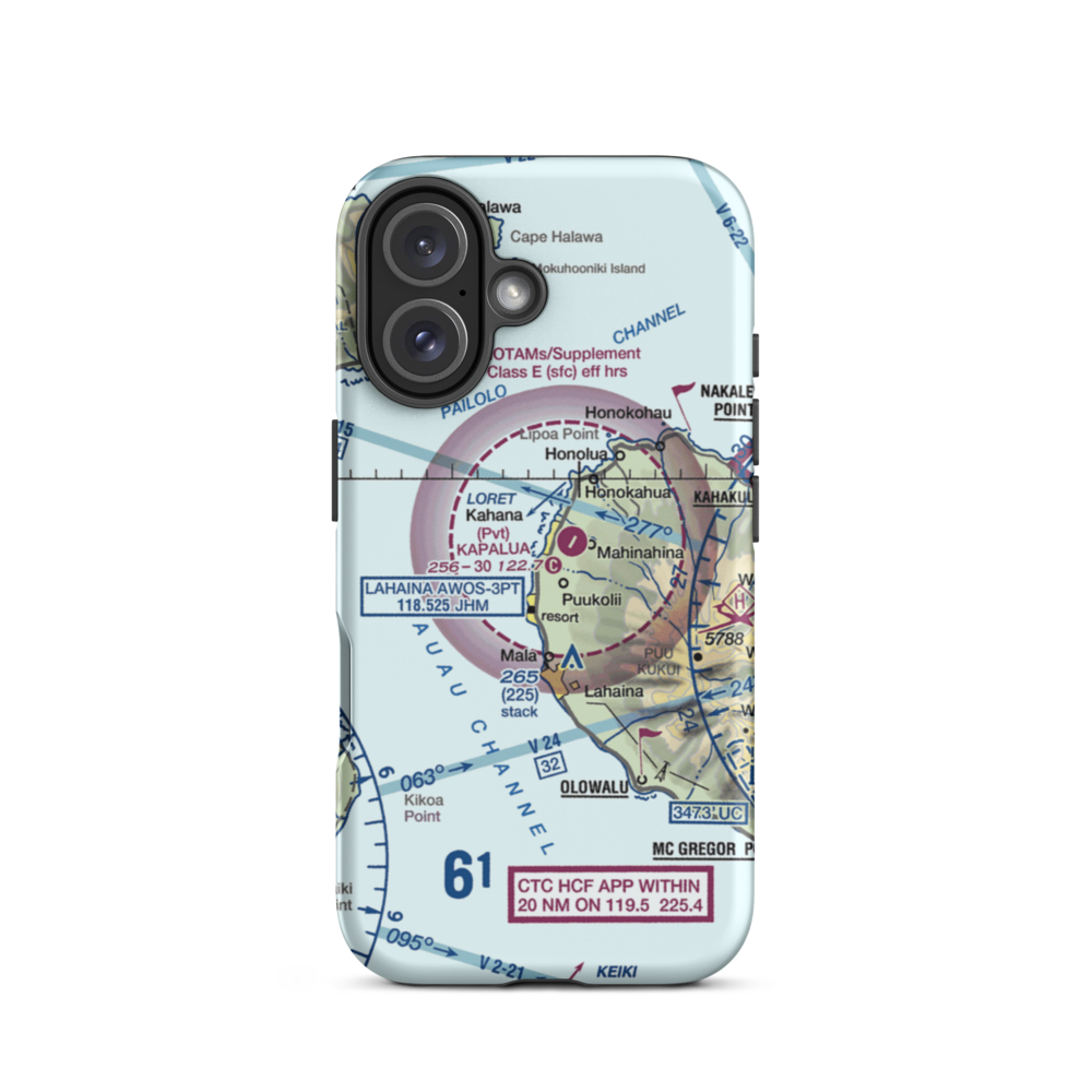 Kaanapali Airport (HKP) VFR Sectional  Tough iPhone Case iPhone 16 model shown
