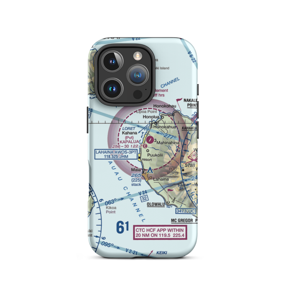 Kaanapali Airport (HKP) VFR Sectional  Tough iPhone Case iPhone 16 Pro model shown