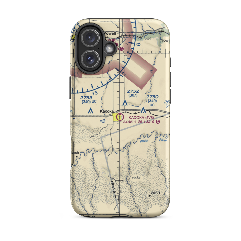 Kadoka Municipal Airport (5V8) VFR Sectional  Tough iPhone Case iPhone 16 Plus model shown
