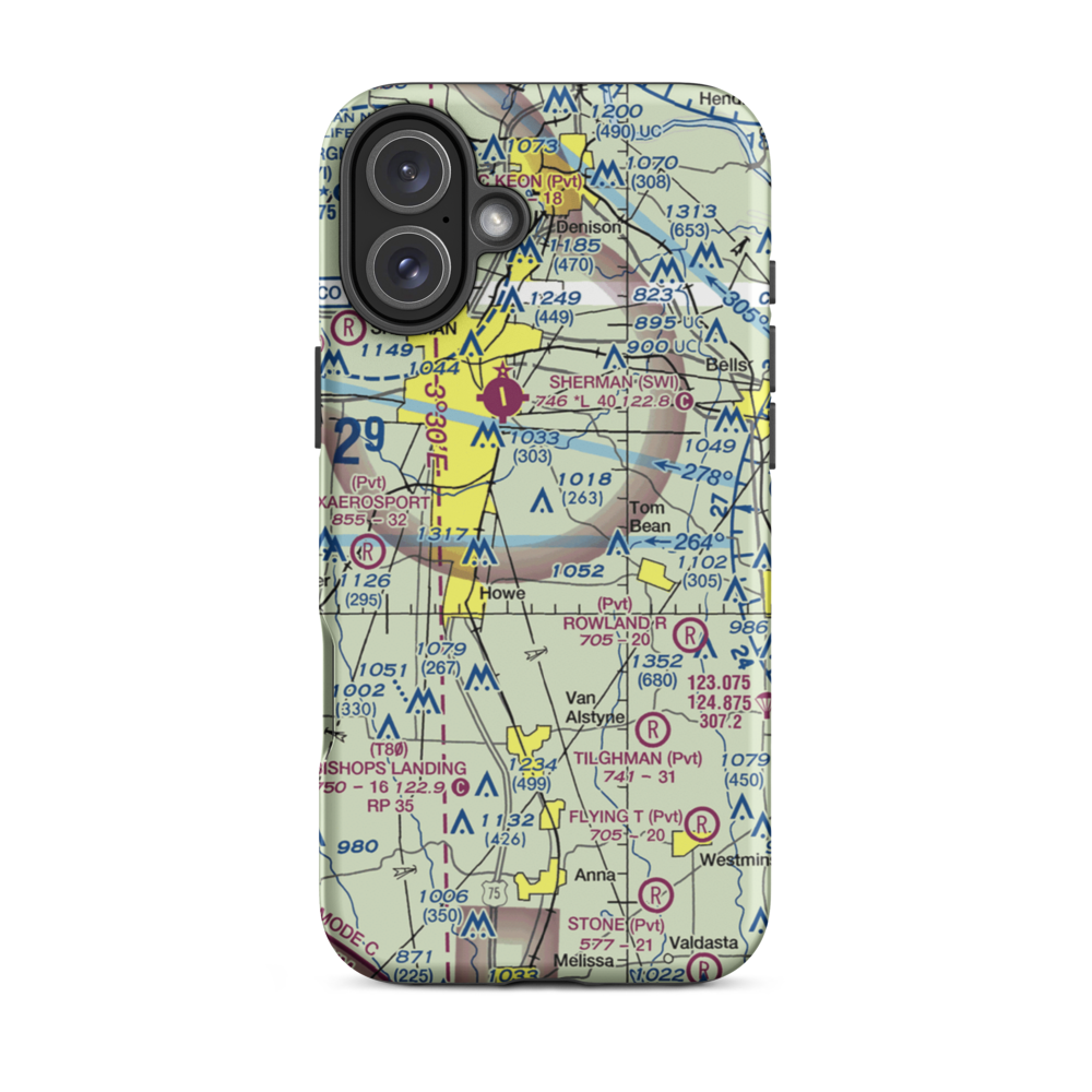 Kahuna Bay Airport (1TE8) VFR Sectional  Tough iPhone Case iPhone 16 Plus model shown