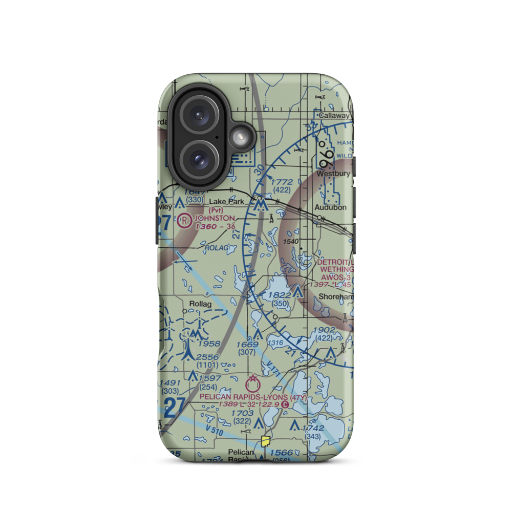 Kaiser's Airstrip (MY29) VFR Sectional  Tough iPhone Case iPhone 16 model shown