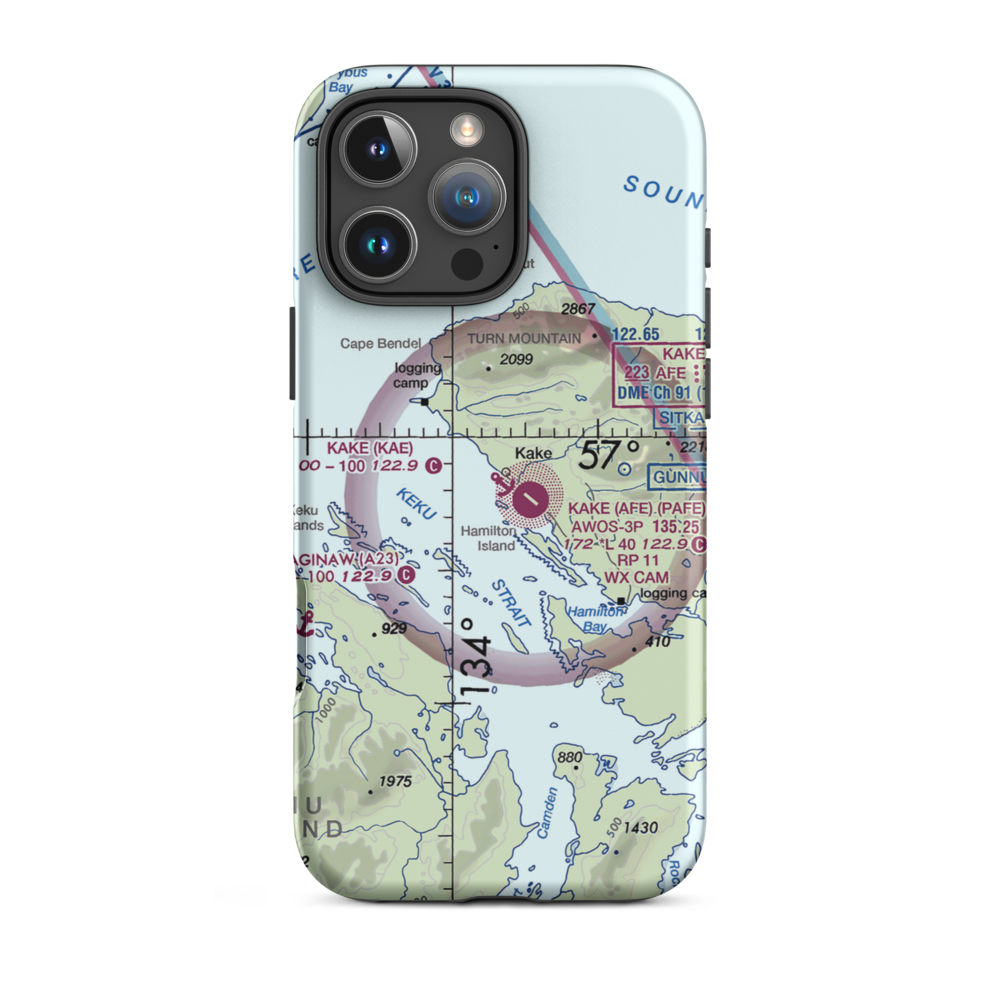 Kake Seaplane Base (KAE) VFR Sectional  Tough iPhone Case iPhone 16 Pro Max model shown