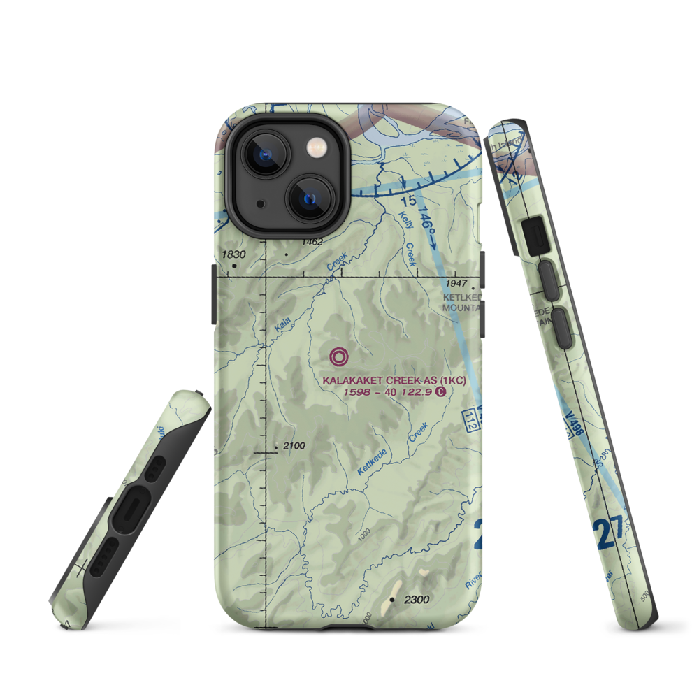 Kalakaket Creek AS Airport (1KC) VFR Sectional  Tough iPhone Case iPhone 14 model shown