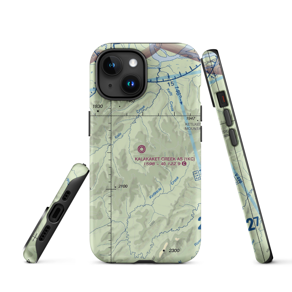 Kalakaket Creek AS Airport (1KC) VFR Sectional  Tough iPhone Case iPhone 15 model shown