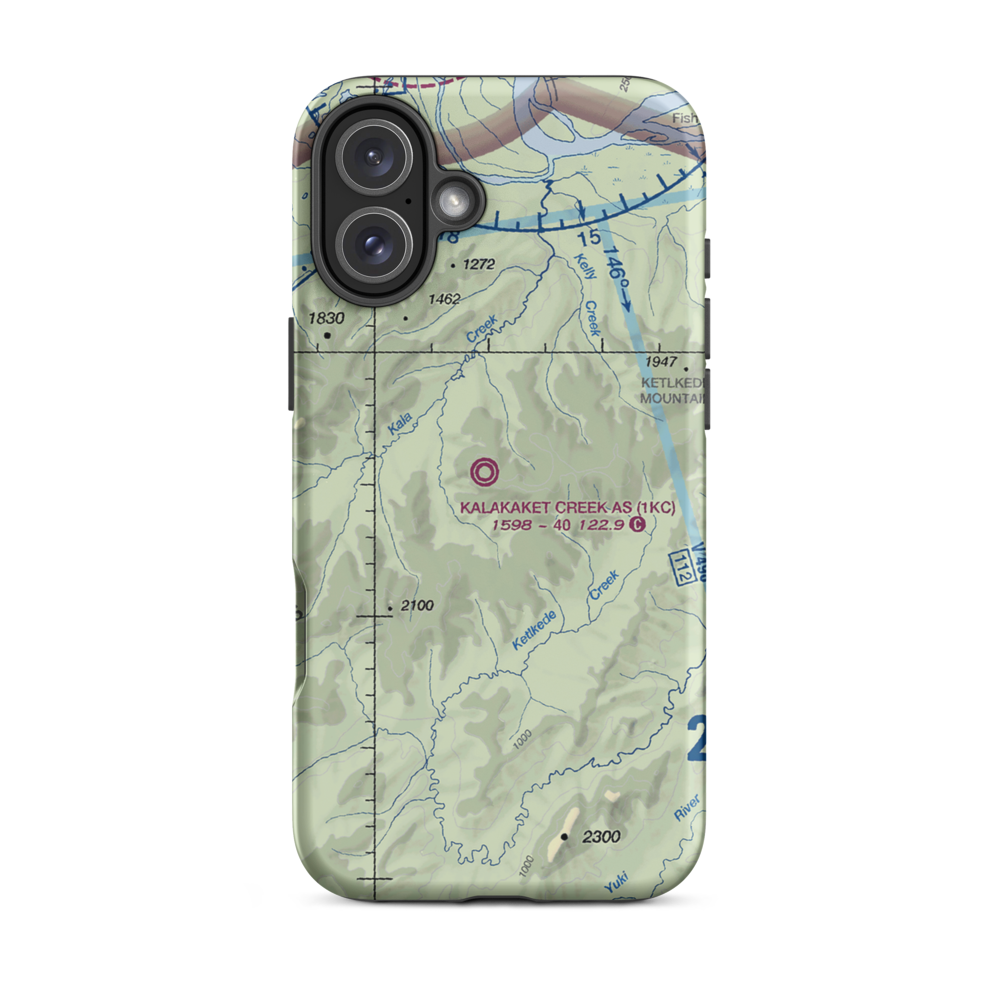 Kalakaket Creek AS Airport (1KC) VFR Sectional  Tough iPhone Case iPhone 16 Plus model shown
