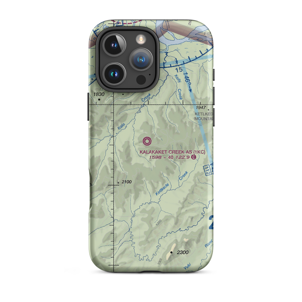 Kalakaket Creek AS Airport (1KC) VFR Sectional  Tough iPhone Case iPhone 16 Pro Max model shown